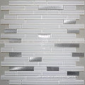 China supplier Foshan Living room white wall glass and stainless mosaic tiles SG01